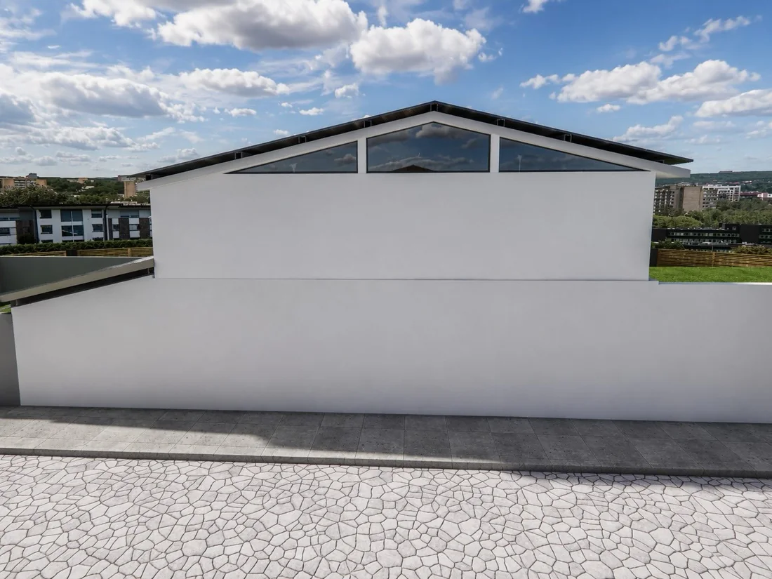 Vivienda de techo a dos aguas