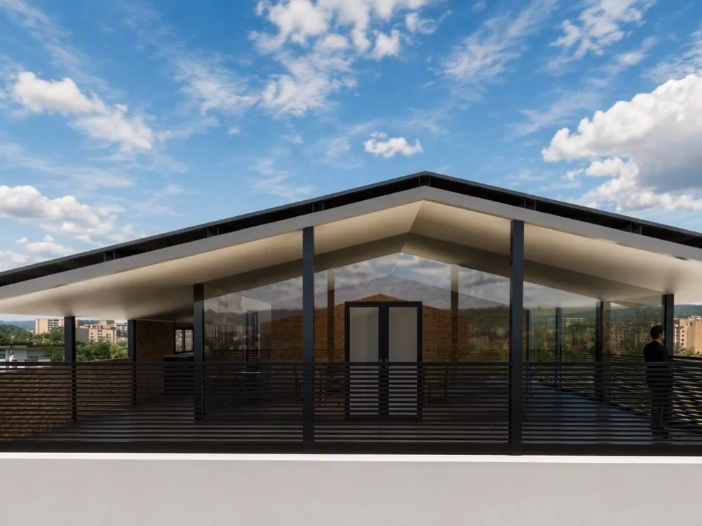 Vivienda alargada con galería